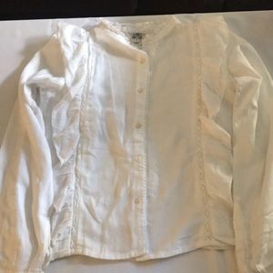 BonBon girls’ white ruffled shirt